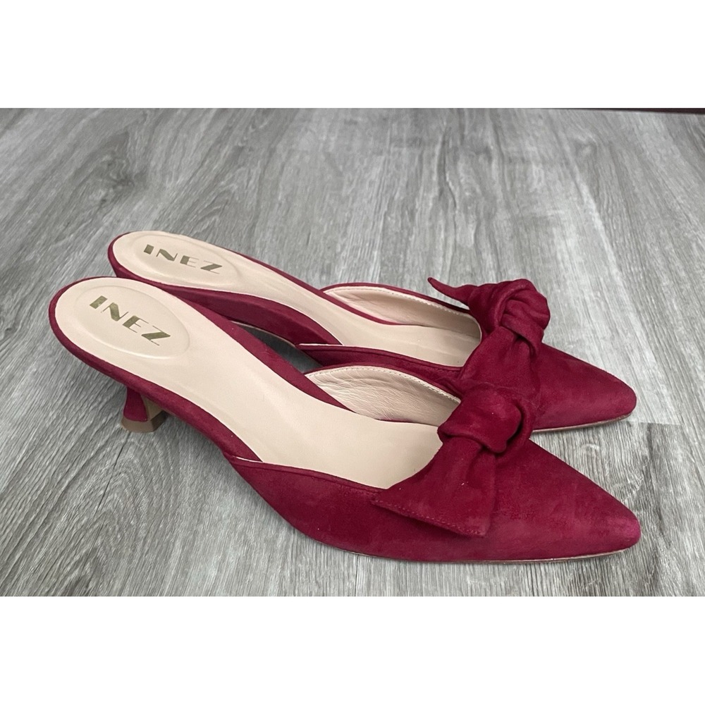Inez Vivi Fuchsia Red Suede Mule 6M